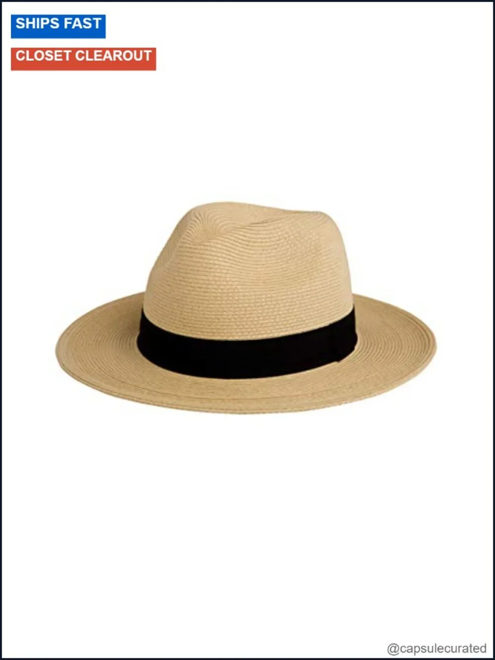 Unisex Straw Fedora UPF50+ Packable Beach Panama Hat Travel
